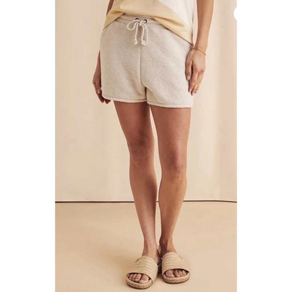 FAHERTY Shorts Knit Beige Soft Stretch Comfy Neutral Casual XL Pockets NEW